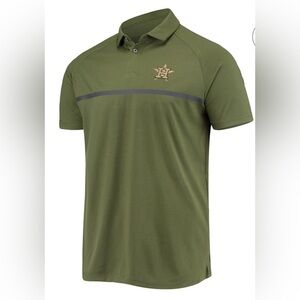 Houston Astros Levelwear Delta Sector Raglan Polo - Olive